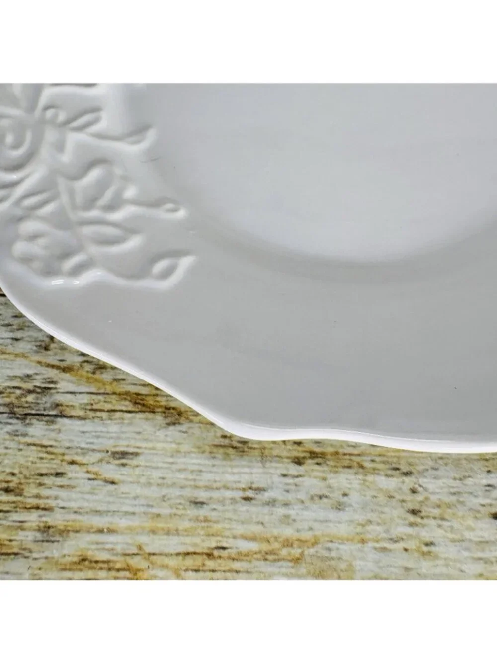 Better Homes And Gardens SUMMERDALE ROSE WHITE Stoneware Lunch Salad Plate Set 4